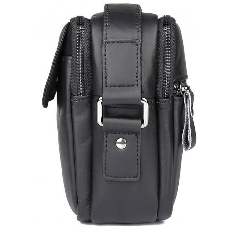 Сумка Vintage из натуральной кожи зернистая Черная