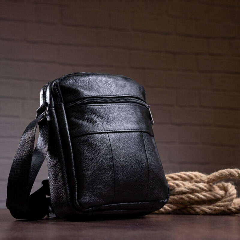 Сумка чоловіча флотар Vintage Чорна