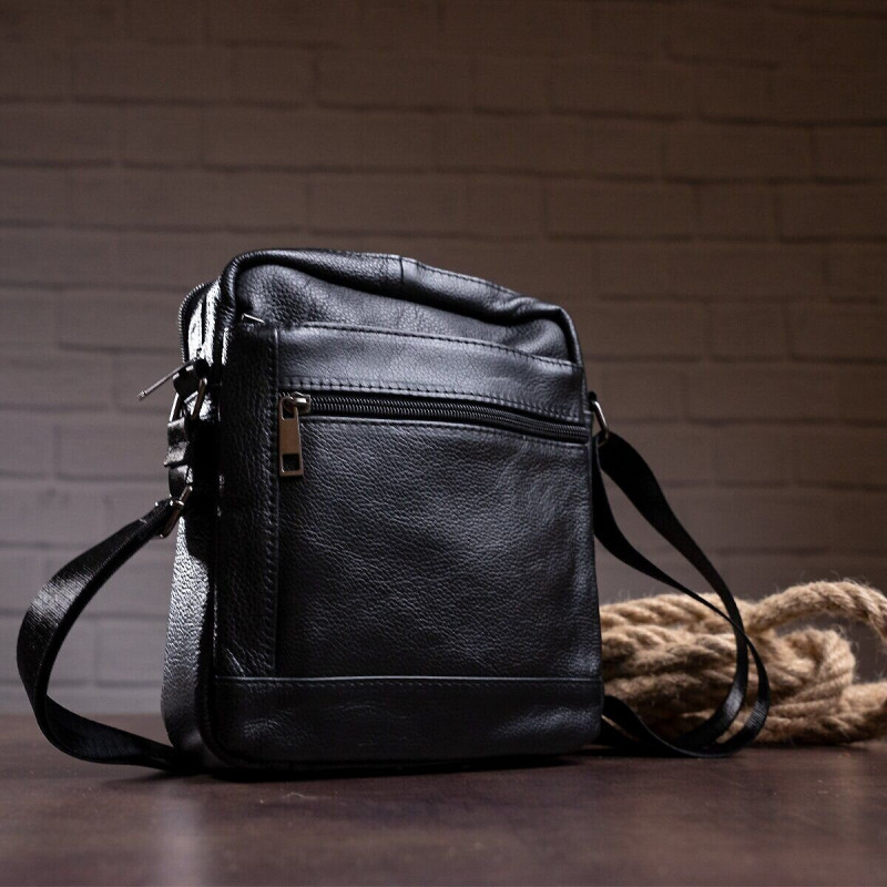 Сумка чоловіча флотар Vintage Чорна