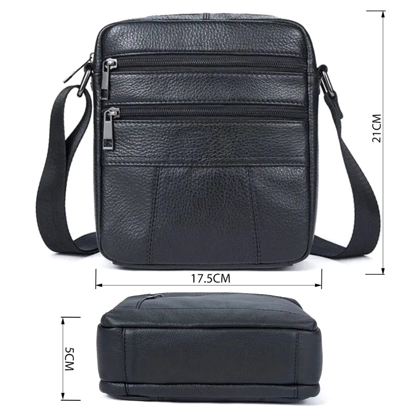 Сумка чоловіча флотар Vintage Чорна