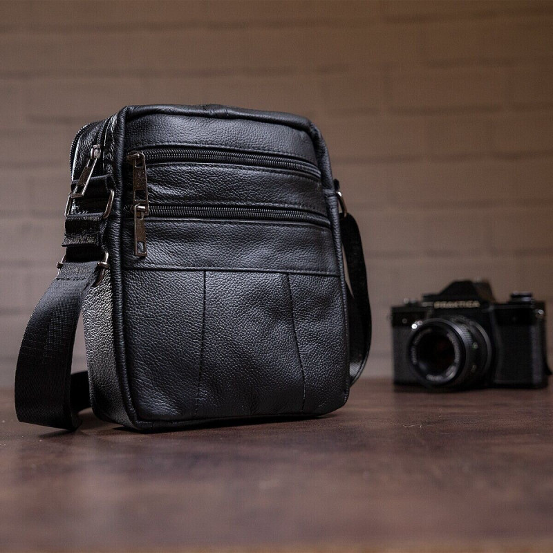 Сумка чоловіча флотар Vintage Чорна