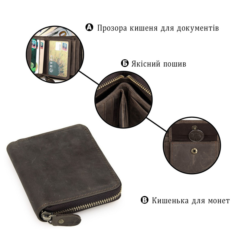 Гаманець чоловічий Vintage Коричневий