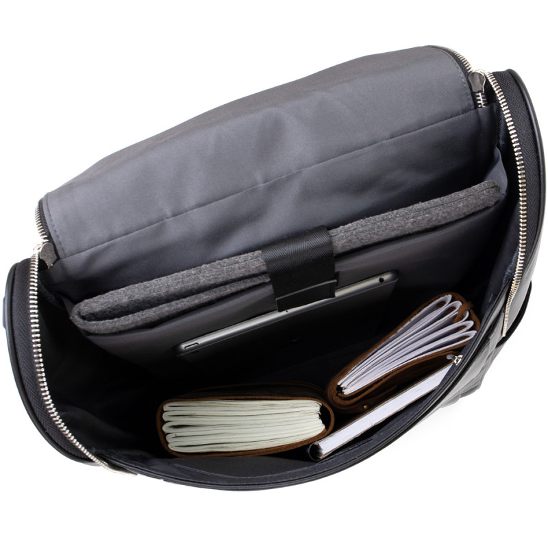 Кожаный рюкзак для ноутбука работы учебы и города Vintage Черный