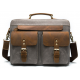 Сумка-портфель мужская текстильная с кожаными вставками Vintage Cерая