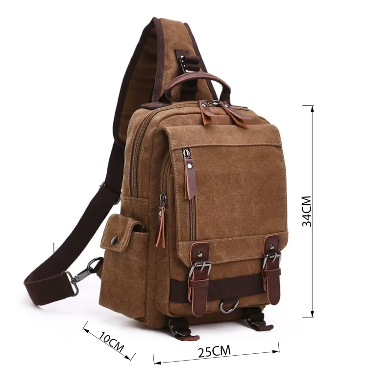 Сумка-рюкзак на одно плечо Vintage Коричневая