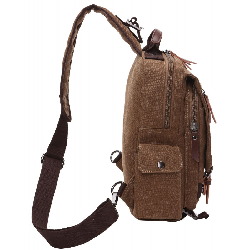 Сумка-рюкзак на одно плечо Vintage Коричневая