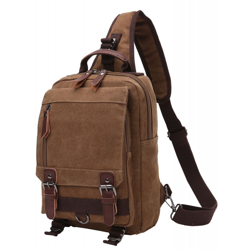 Сумка-рюкзак на одно плечо Vintage Коричневая