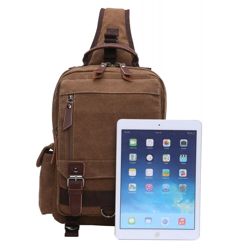 Сумка-рюкзак на одно плечо Vintage Коричневая