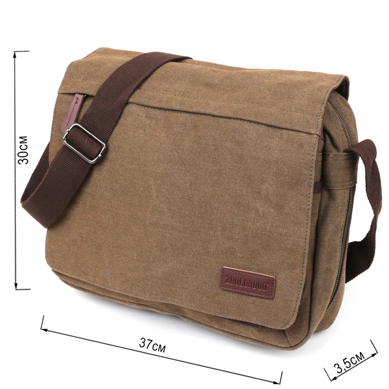 Текстильная сумка для ноутбука через плечо Vintage Оливковая