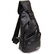 Сумка крос боді з емблемою зі шкірозамінника Vintage Чорна