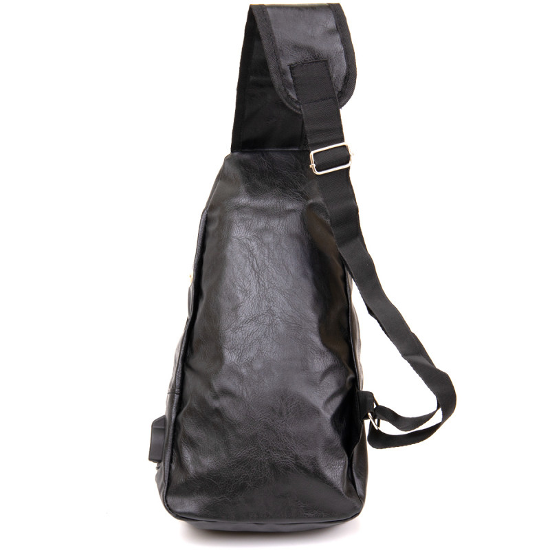 Сумка крос боді з емблемою зі шкірозамінника Vintage Чорна