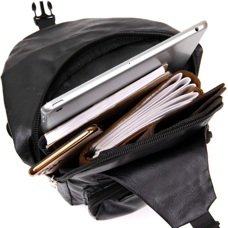 Сумка крос боді з емблемою зі шкірозамінника Vintage Чорна