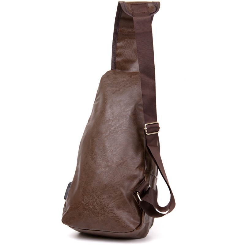 Сумка крос боді з емблемою зі шкірозамінника Vintage Коричнева