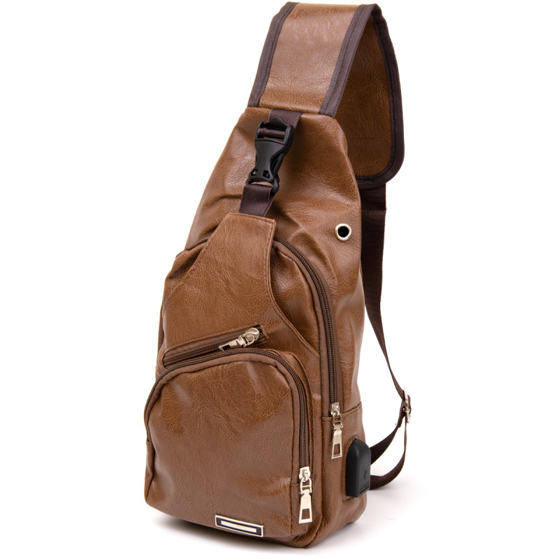 Сумка крос боді з емблемою зі шкірозамінника Vintage Руда