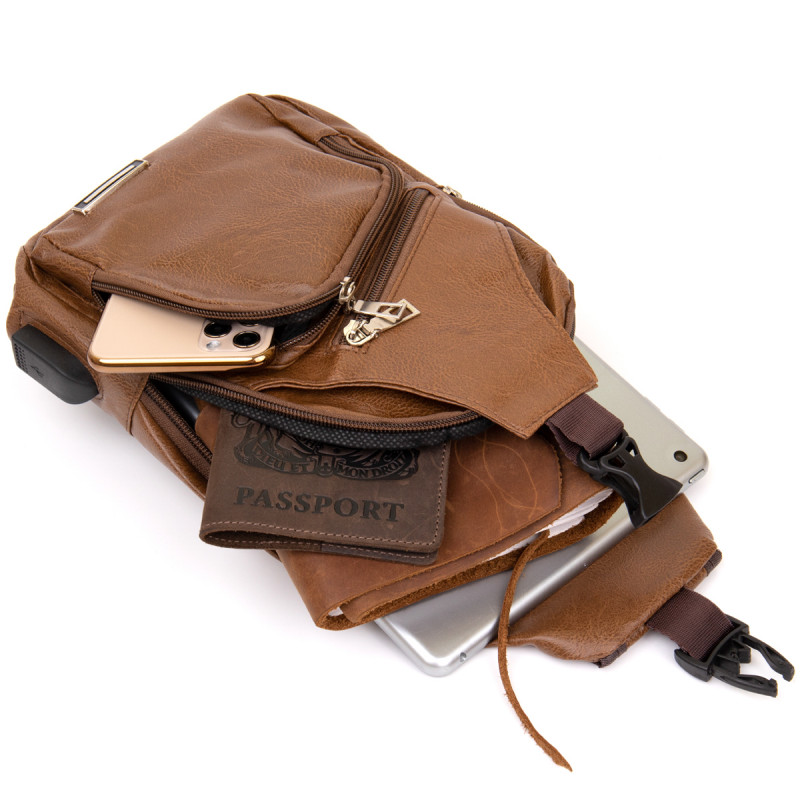 Сумка крос боді з емблемою зі шкірозамінника Vintage Руда