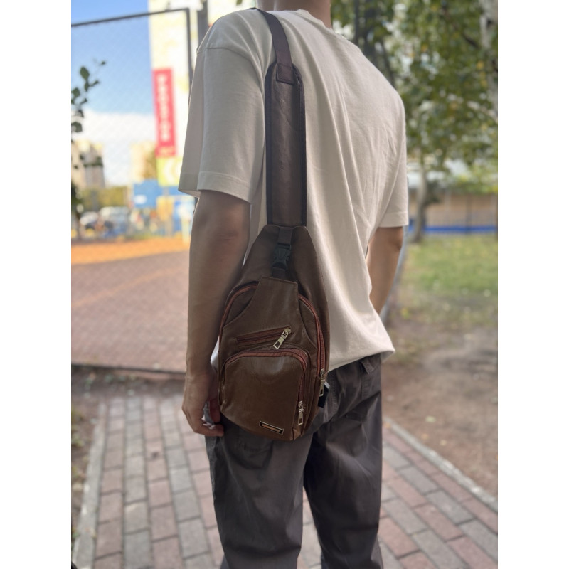 Сумка крос боді з емблемою зі шкірозамінника Vintage Руда