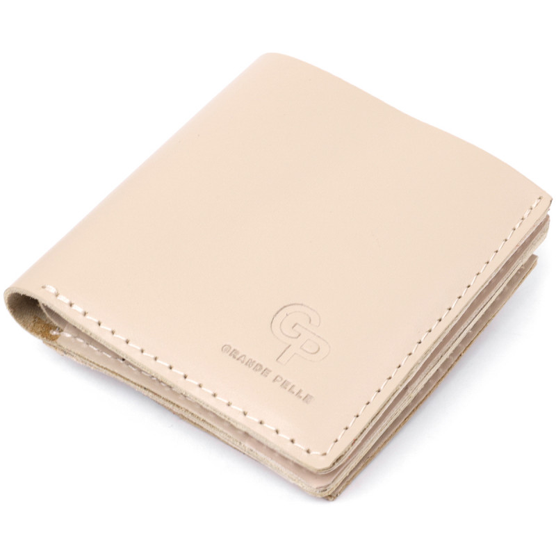Оригінальне жіноче портмоне з монетницею GRANDE PELLE Бежевий