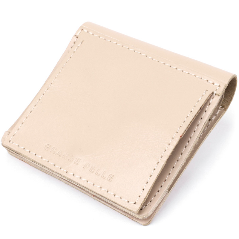 Оригінальне жіноче портмоне з монетницею GRANDE PELLE Бежевий