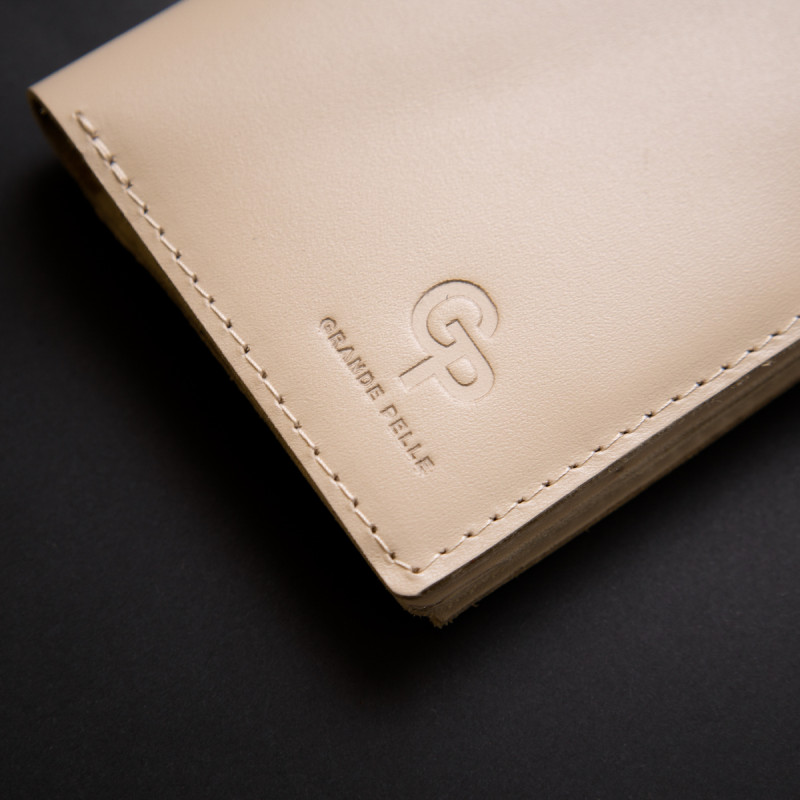 Оригінальне жіноче портмоне з монетницею GRANDE PELLE Бежевий
