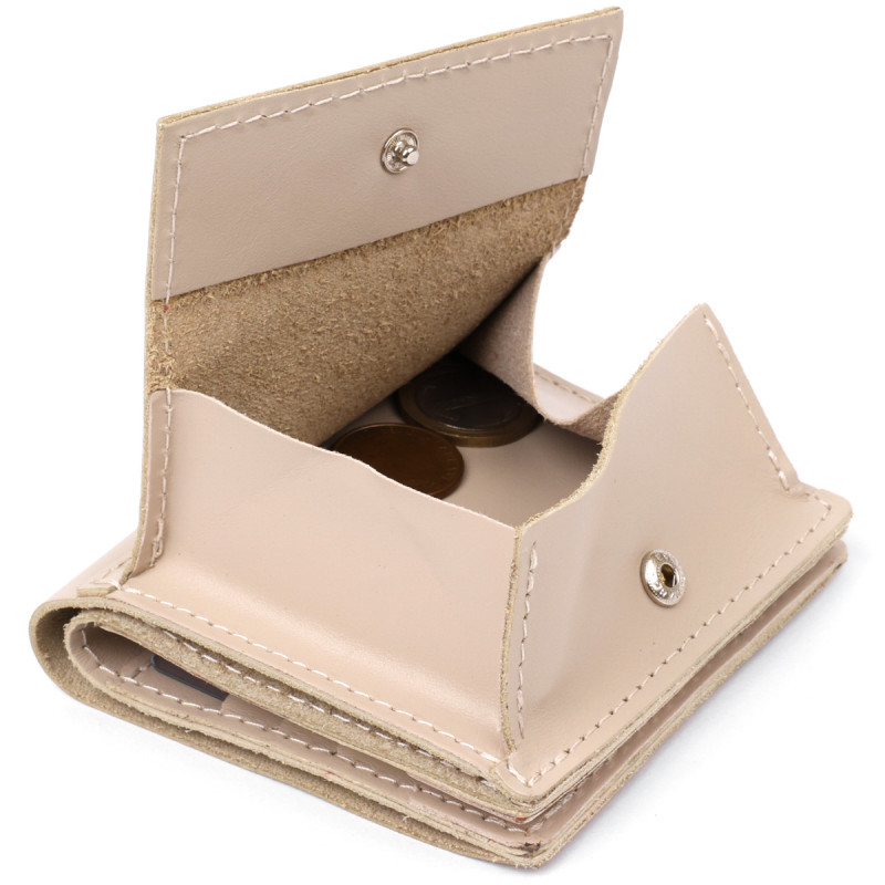 Оригінальне жіноче портмоне з монетницею GRANDE PELLE Бежевий