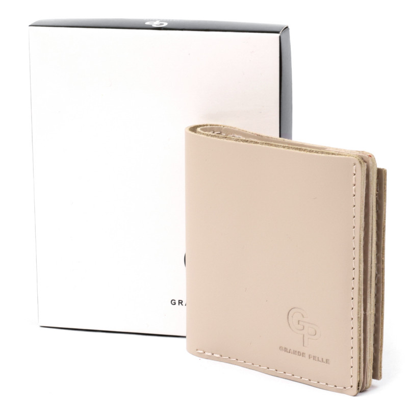 Оригінальне жіноче портмоне з монетницею GRANDE PELLE Бежевий