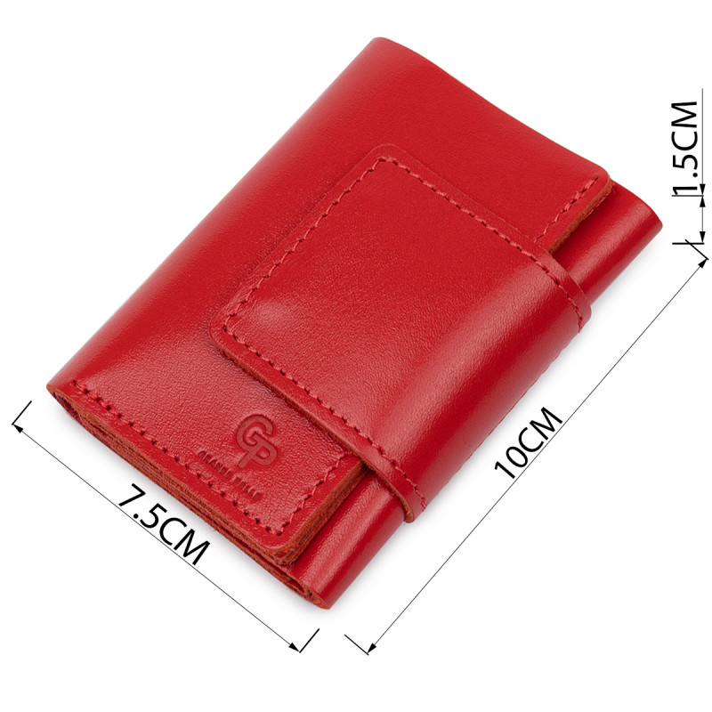 Компактне жіноче портмоне в три складання GRANDE PELLE Червоний