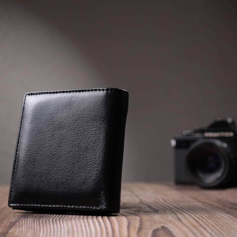 Женское оригинальное портмоне из натуральной кожи ST Leather Черный