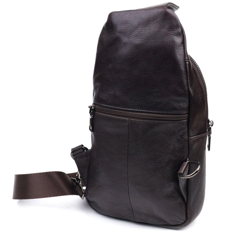 Чоловіча шкіряна сумка через плече для документів та міста Vintage Коричнева