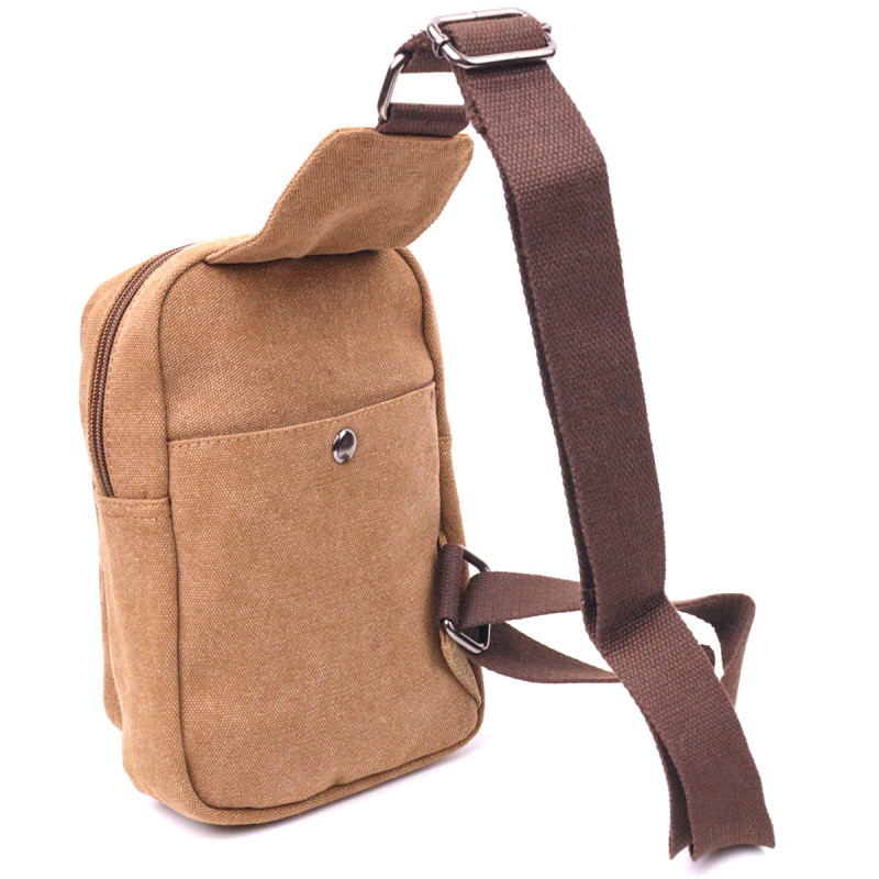 Практичная мужская сумка через плечо текстильная Vintage Коричневая