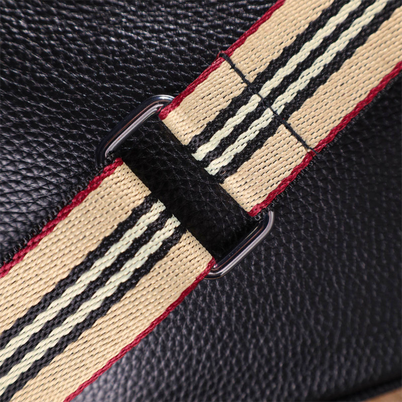 Напівкругла сумка через плече з натуральної шкіри Vintage Чорна