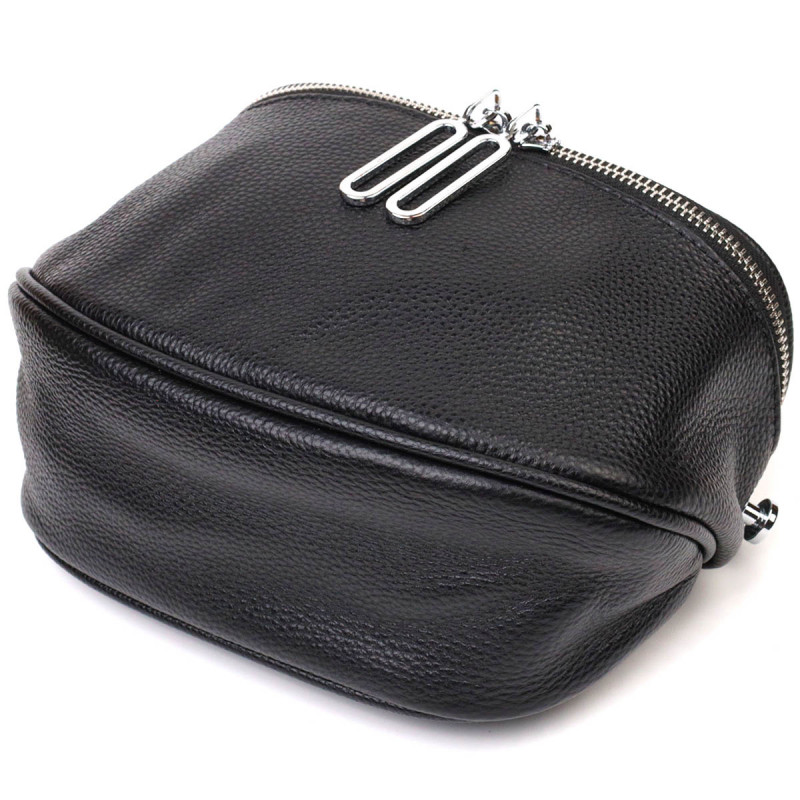 Оригінальна жіноча сумка через плече з натуральної шкіри Vintage Чорна