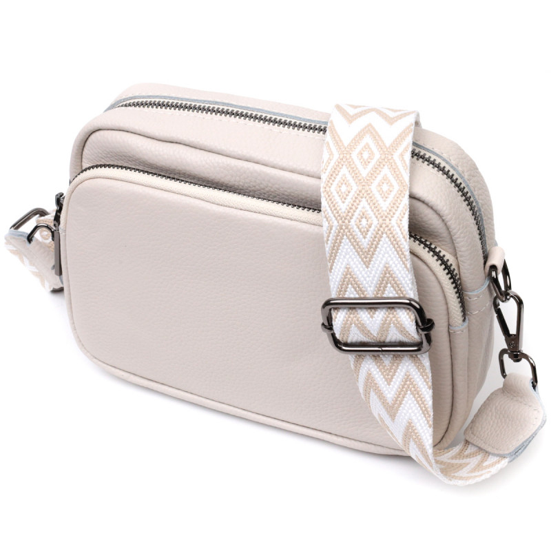 Стильная женская сумка кросс-боди из натуральной кожи Vintage Белая