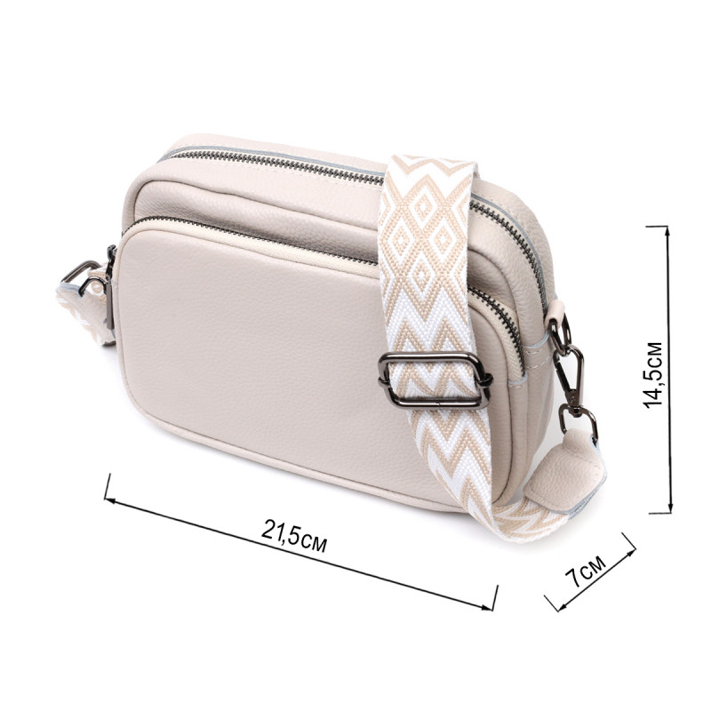 Стильная женская сумка кросс-боди из натуральной кожи Vintage Белая