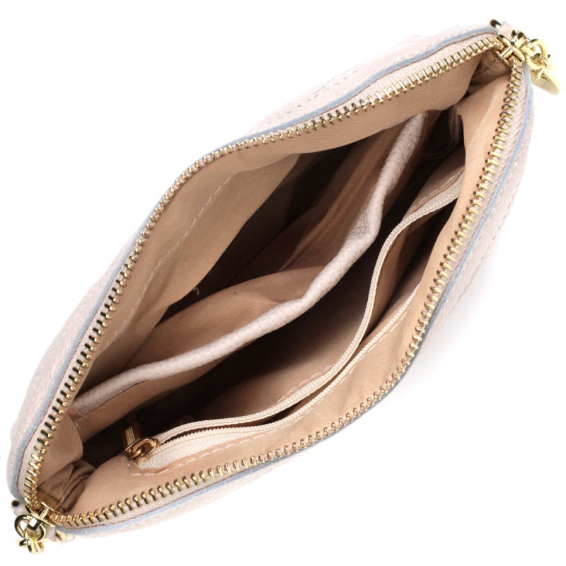 Стильная женская сумка через плечо из натуральной стеганной кожи Vintage Белая