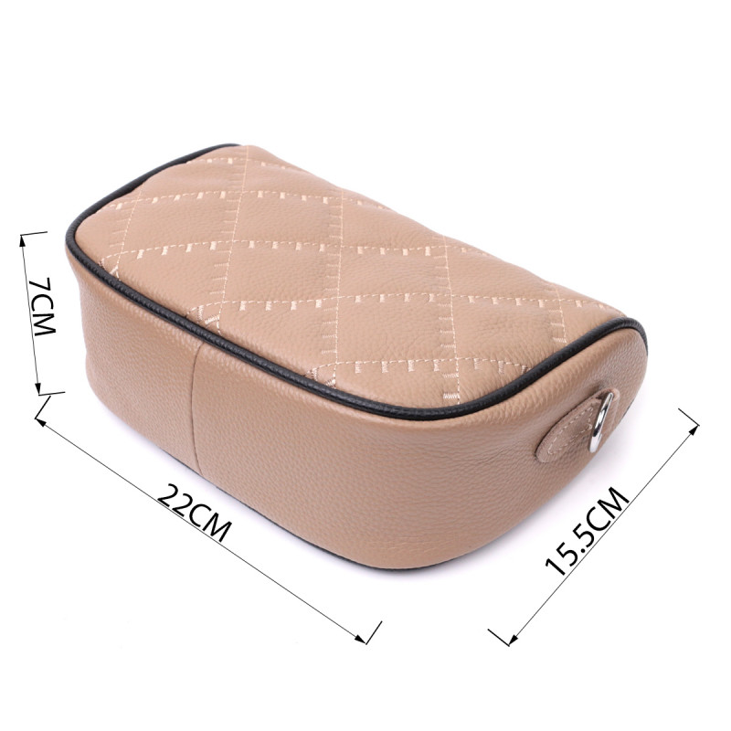 Напівкругла сумка крос-боді для жінок з натуральної шкіри Vintage Бежева