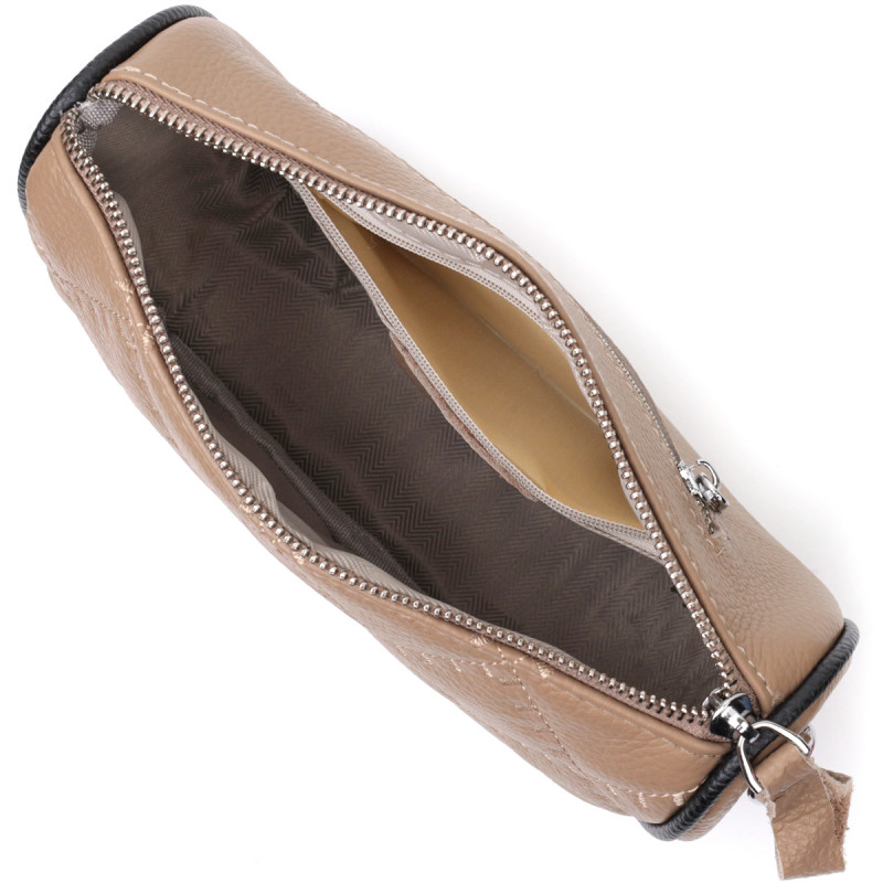 Напівкругла сумка крос-боді для жінок з натуральної шкіри Vintage Бежева