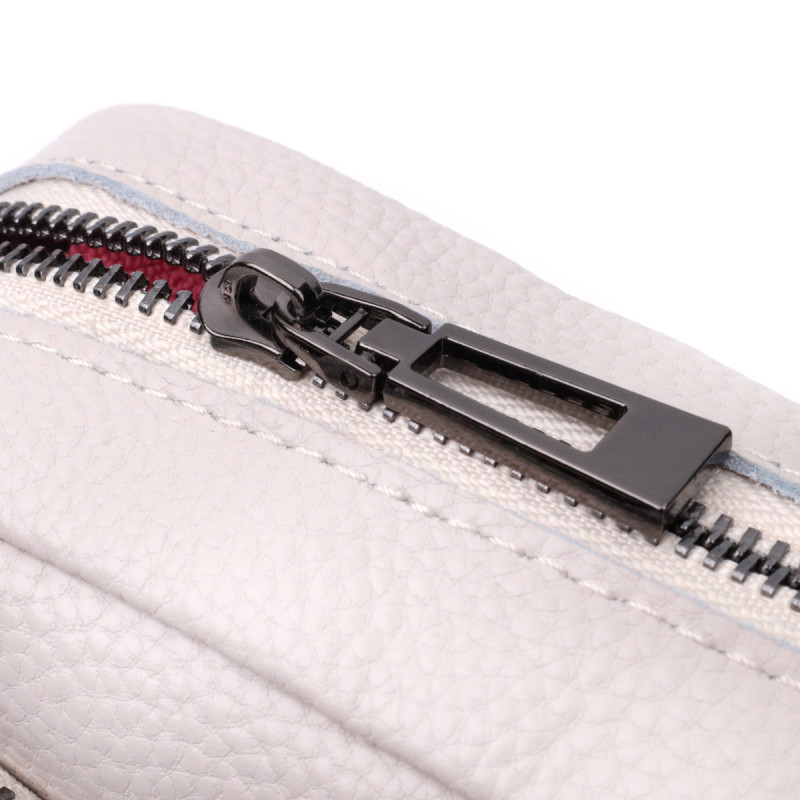 Сумка для женщин прошитая ромбами на лицевой стороне из натуральной кожи Vintage Белая