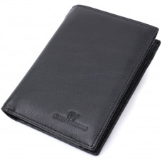 Вертикальное мужское портмоне из натуральной кожи ST Leather Черный