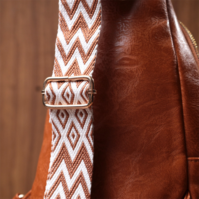 Стильная женская слинг сумка через плечо из экокожи Vintage Рыжий