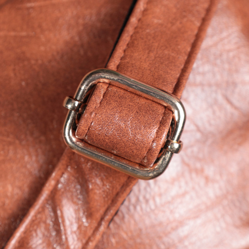Компактна жіноча сумка через плече на два відділення з екошкіри Vintage Коричневий