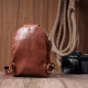 Компактна жіноча сумка через плече на два відділення з екошкіри Vintage Коричневий