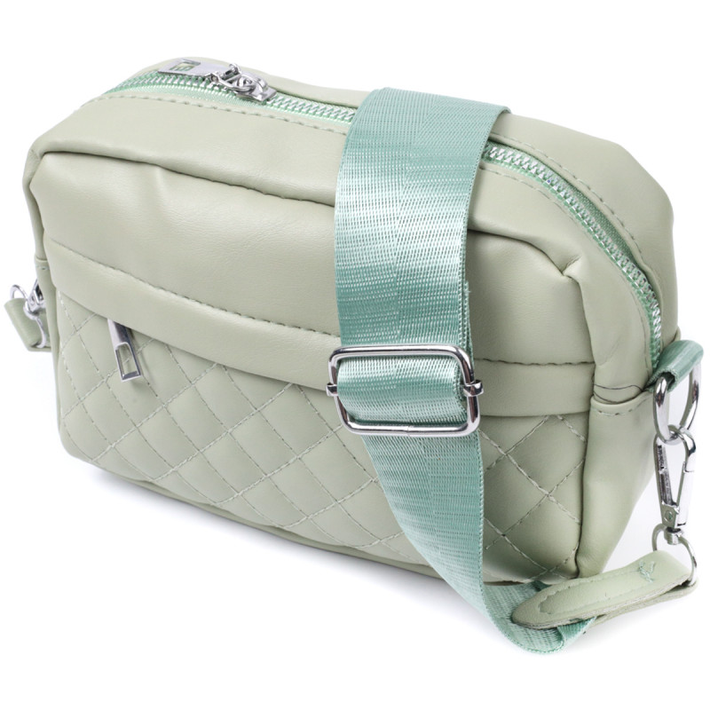 Стильная женская сумка кросс-боди с монетницей из экокожи Vintage Фисташковый