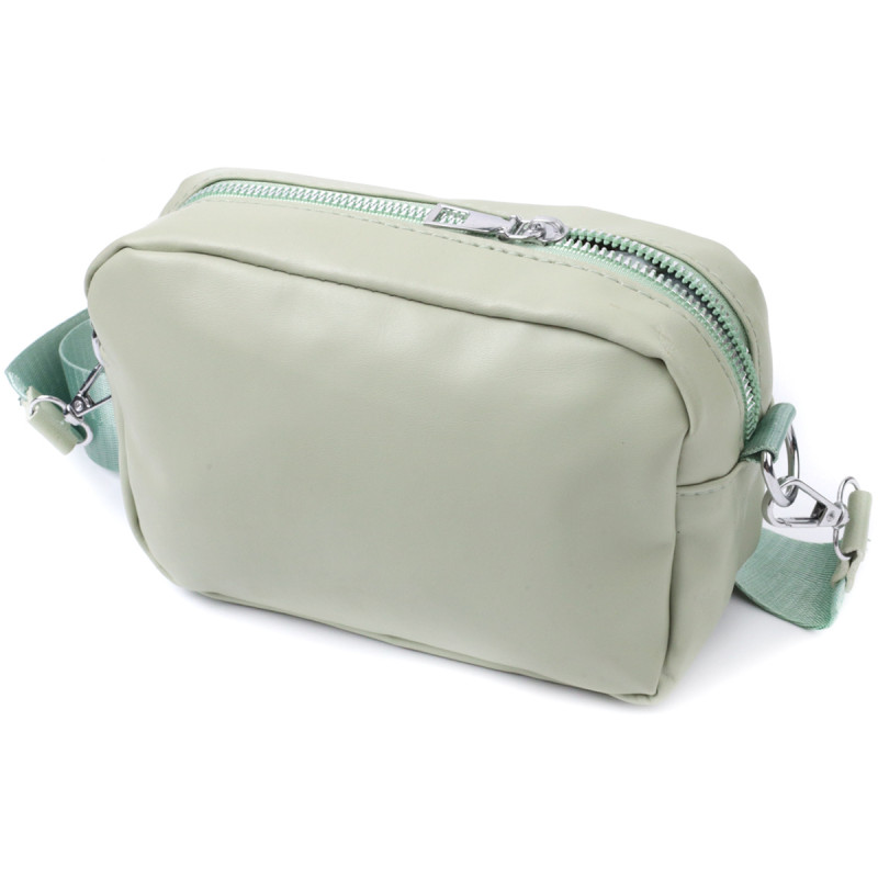 Стильная женская сумка кросс-боди с монетницей из экокожи Vintage Фисташковый