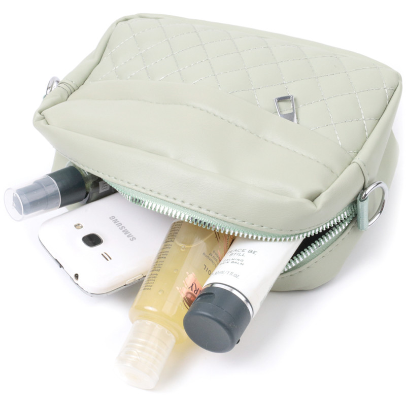 Стильная женская сумка кросс-боди с монетницей из экокожи Vintage Фисташковый