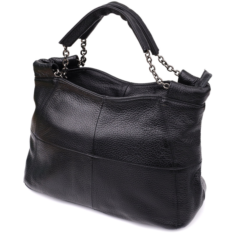 Повсякденна сумка з натуральної шкіри для жінок Vintage Чорний