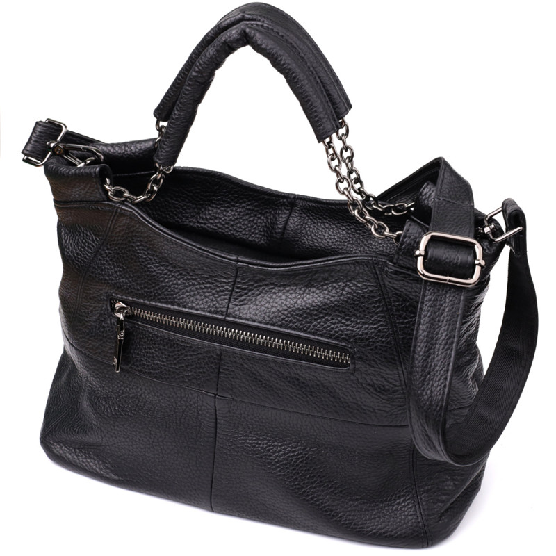 Повсякденна сумка з натуральної шкіри для жінок Vintage Чорний