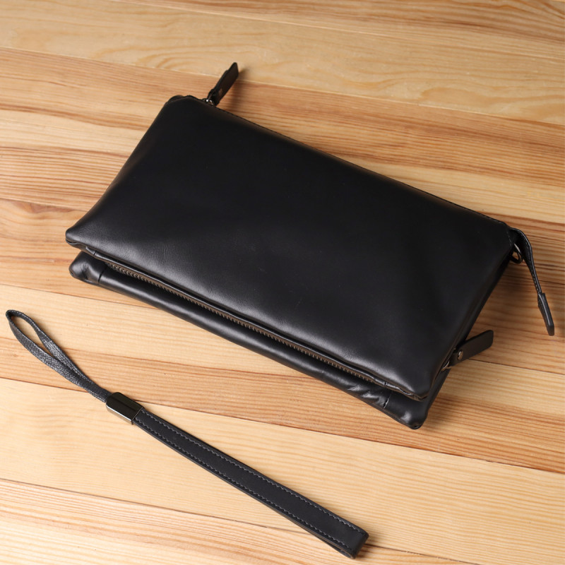 Чоловічий шкіряний клатч для карток купюр та документів Vintage Чорний