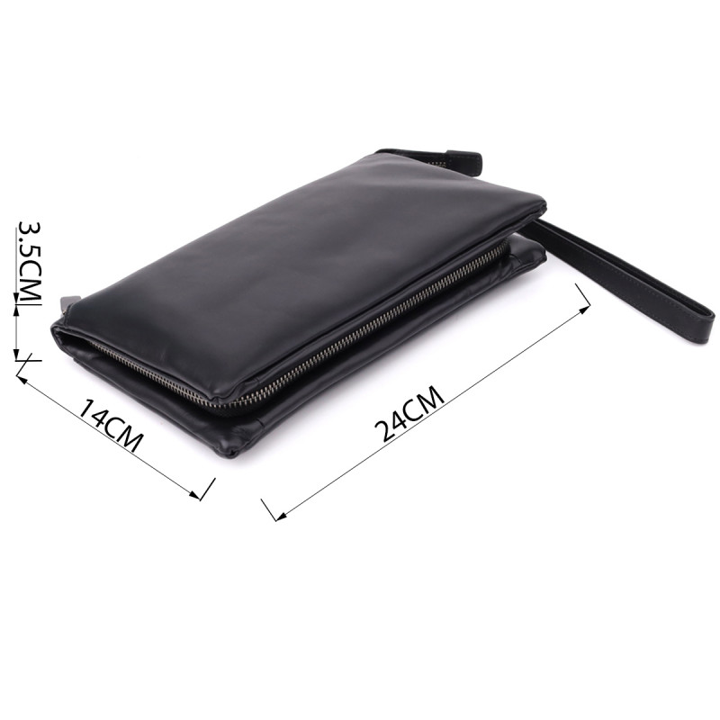 Чоловічий шкіряний клатч для карток купюр та документів Vintage Чорний