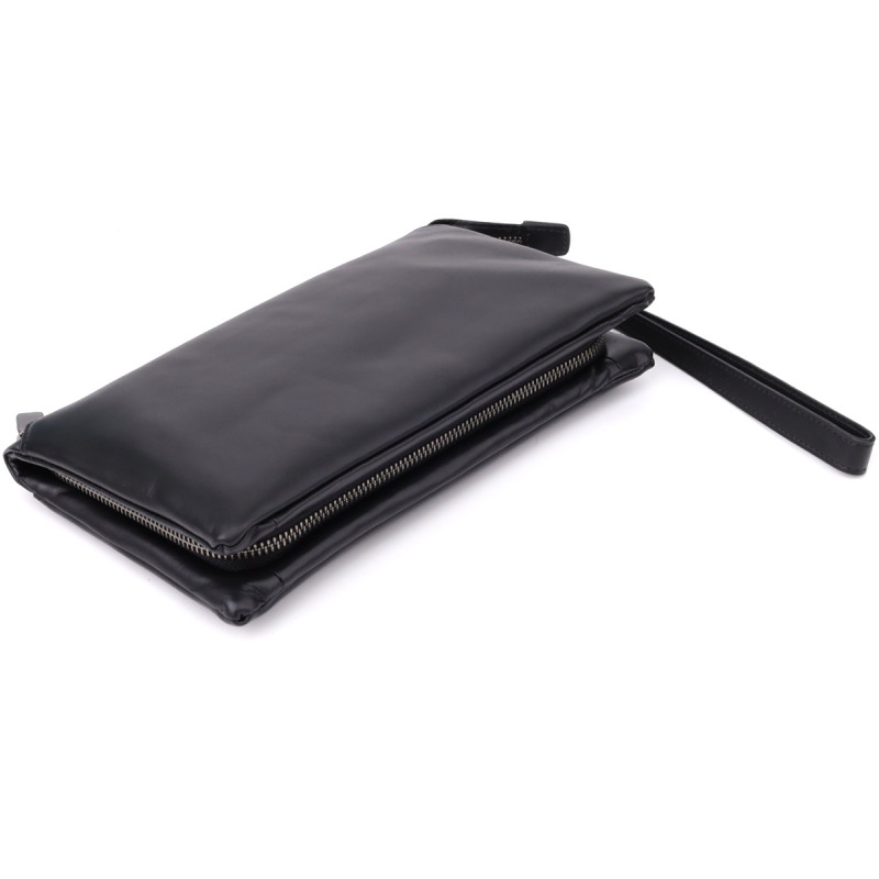 Чоловічий шкіряний клатч для карток купюр та документів Vintage Чорний