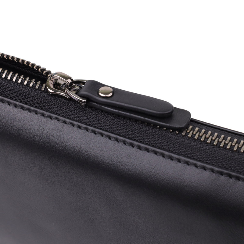 Чоловічий шкіряний клатч для карток купюр та документів Vintage Чорний